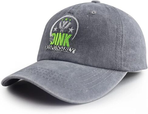 Gxaxyoupe Dink Responsibly Pickleball Hat for Men Women, Funny Pickleball Balls Gifts, Adjustable Embroidered Baseball Cap in Kuwait