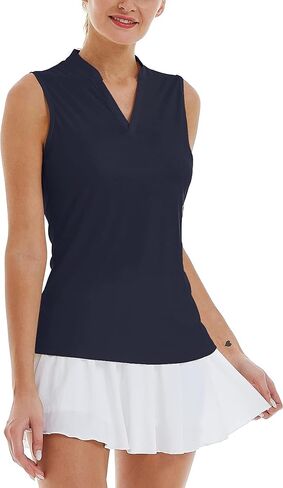 LastFor1 Women's Golf Sleeveless Polo Shirts UPF 50+ V Neck Athletic Tank Tops Outdoor Sports Quick Dry Moisture Wicking in Saudi Arabia