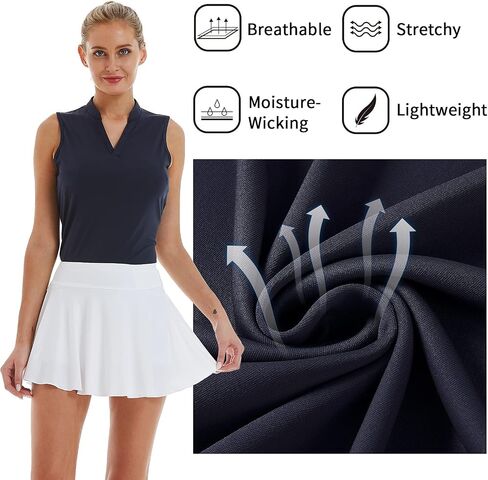 LastFor1 Women's Golf Sleeveless Polo Shirts UPF 50+ V Neck Athletic Tank Tops Outdoor Sports Quick Dry Moisture Wicking in Saudi Arabia