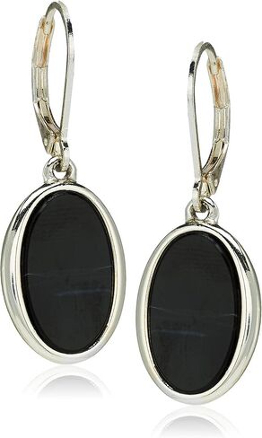 Nine West Women's Silvertone and Jet Black Drop Earrings in Saudi Arabia