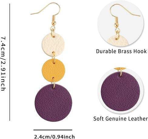 GELVTIC Leather Earrings Dangle Drop for Women Teen Girls, Teardrop Earrings Lightweight, Gifts for Her in Kuwait