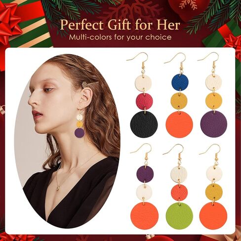 GELVTIC Leather Earrings Dangle Drop for Women Teen Girls, Teardrop Earrings Lightweight, Gifts for Her in Kuwait
