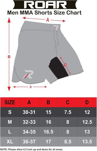 ROAR-INT MMA Fight Shorts Grappling Kickboxing Muay Thai Shorts BJJ Gym Training Running Athletic Wrestling Shorts in Kuwait