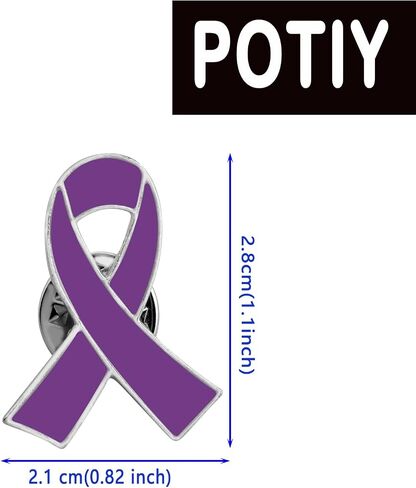 POTIY Purple Ribbon Awareness Pins for Alzheimer's Domestic Violence Lupus Epilepsy Survivor Memorial Gift in Saudi Arabia