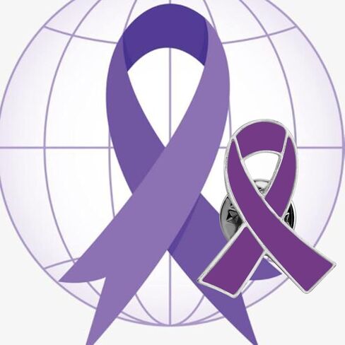 POTIY Purple Ribbon Awareness Pins for Alzheimer's Domestic Violence Lupus Epilepsy Survivor Memorial Gift in Saudi Arabia