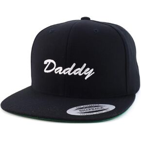 Trendy Apparel Shop Flexfit Daddy Script Font Embroidered Structured Flatbill Snapback Cap