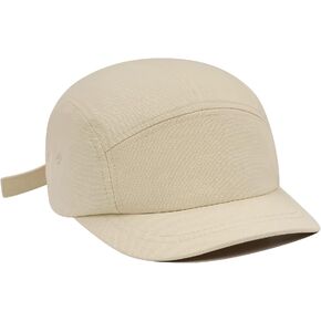 CLAPE 5 Panel Cap Short Brim Baseball Hat Unstructured Low Profile Dad Hat Cap Plain Hiphop Cotton Hat Unisex