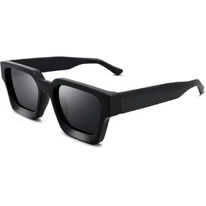 Braylenz Retro Square Sunglasses for Men Women Thick Frame Chunky Rectangle Shades