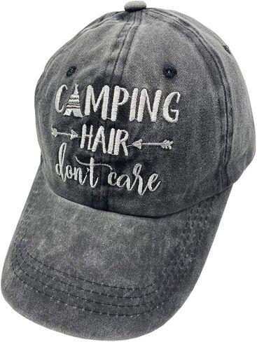 Unisex Camping Hair Don't Care Vintage Adjustable Baseball Cap Denim Dad Hat in Saudi Arabia