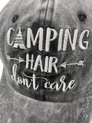 Unisex Camping Hair Don't Care Vintage Adjustable Baseball Cap Denim Dad Hat in Saudi Arabia