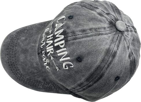 Unisex Camping Hair Don't Care Vintage Adjustable Baseball Cap Denim Dad Hat in Saudi Arabia