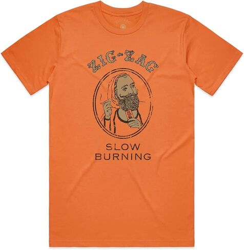 ZIG-ZAG Rolling Papers Vintage Distressed Orange Logo T Shirt- Parent in Kuwait
