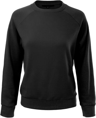 MixMatchy Women's Soft and Comfy Basic Pullover Crewneck Fleece Sweatshirt in Saudi Arabia
