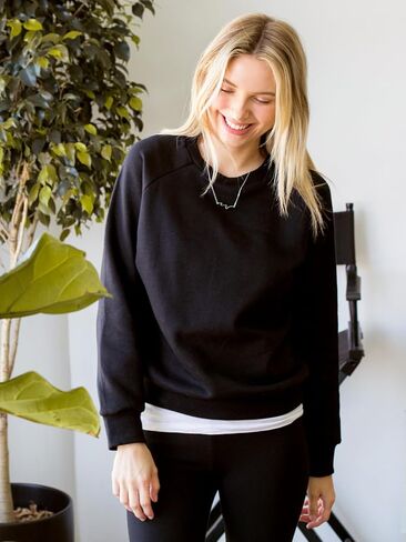 MixMatchy Women's Soft and Comfy Basic Pullover Crewneck Fleece Sweatshirt in Saudi Arabia