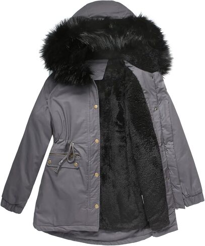 معطف نسائي ثقيل للشتاء الدافئ من MODFUL، مبطن بالصوف السميك، مع غطاء رأس من الفرو in Kuwait