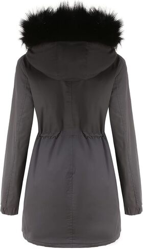 معطف نسائي ثقيل للشتاء الدافئ من MODFUL، مبطن بالصوف السميك، مع غطاء رأس من الفرو in Kuwait