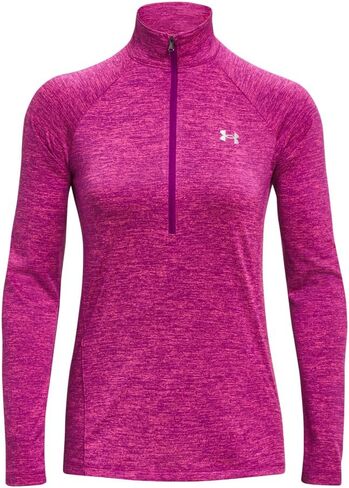 Under Armour Women's Standard Tech Twist ½ Zip Long-Sleeve Pullover, (573) Mystic Magenta/Rebel Pink/Metallic Silver, Medium in Saudi Arabia