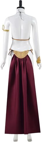 فستان Forwacos النسائي الأميرة ليا المثير، بيكيني ذهبي، ملابس ليا سلاف لحفلات الهالوين (أحمر، صغير) in Kuwait