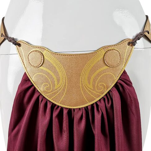 فستان Forwacos النسائي الأميرة ليا المثير، بيكيني ذهبي، ملابس ليا سلاف لحفلات الهالوين (أحمر، صغير) in Kuwait