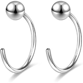 AoedeJ Half Hoop Earrings 925 Sterling Silver Tiny Huggie Hoop Small Comfy Half Hoop C Hoop Earrings for Women Girls