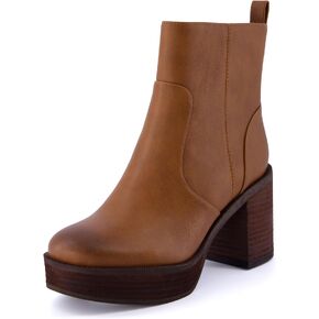 CUSHIONAIRE Women's Festival platform block heel boot +Memory Foam, Wide Widths Available