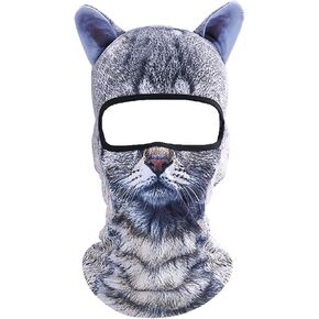 Cat Balaclava,Dog Balaclava,Halloween Hat,Cute Full Face Hood Mask Animal Ski Mask for Hiking Riding Sports Outdoor