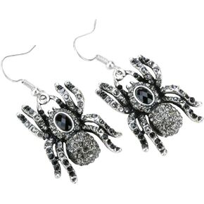 YACQ Women's Spider Dangle Earrings - Lead & Nickle Free - 2 Inches Long - Halloween Costume Accessories Jewelry