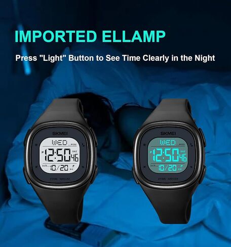 Gosasa Mens Minimalist Square Digital Watch Waterproof Wrist Watch for Women Outdoor Sport Watch with Stopwatch Countdown Watches for Unisex in Saudi Arabia