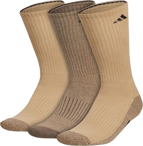 adidas Men's Cushioned X 3 3-Pack Crew, Beige Tone/Blanch Cargo/Black, Large in Kuwait