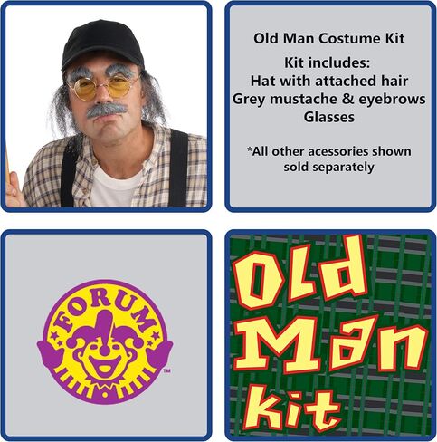 Forum Novelties Grumpy Old Man Instant Costume Kit, Gray in Saudi Arabia