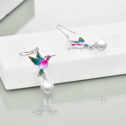 Pearl Earrings for Women Sterling Silver Celtic Pearl Earrings, Bee/Swan/Butterfly Pearl Earrings Valentine's Day Mother's Day Jewelry Gifts in Kuwait