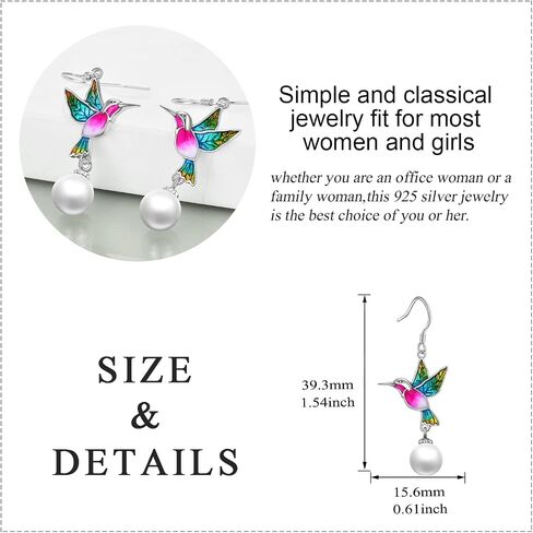 Pearl Earrings for Women Sterling Silver Celtic Pearl Earrings, Bee/Swan/Butterfly Pearl Earrings Valentine's Day Mother's Day Jewelry Gifts in Kuwait