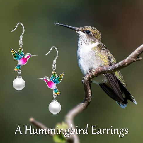 Pearl Earrings for Women Sterling Silver Celtic Pearl Earrings, Bee/Swan/Butterfly Pearl Earrings Valentine's Day Mother's Day Jewelry Gifts in Kuwait