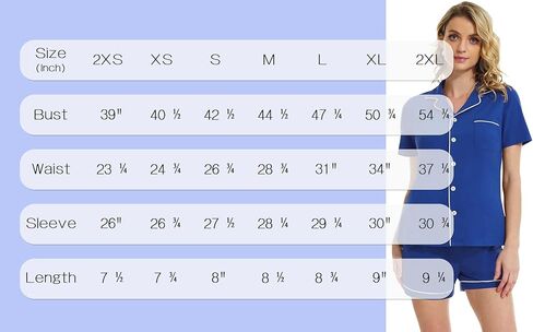 طقم بيجامات قطنية للسيدات من TAIPOVE مكون من قطعتين بأكمام قصيرة وأزرار سفلية ناعمة ومريحة ملابس نوم كلاسيكية in Kuwait