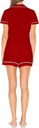 طقم بيجامات قطنية للسيدات من TAIPOVE مكون من قطعتين بأكمام قصيرة وأزرار سفلية ناعمة ومريحة ملابس نوم كلاسيكية in Kuwait