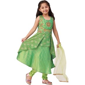 Girls Salwar Suit With Neck Embroidery Work | Readymade Indian Kids Ethnic Salwar Suit in Kuwait