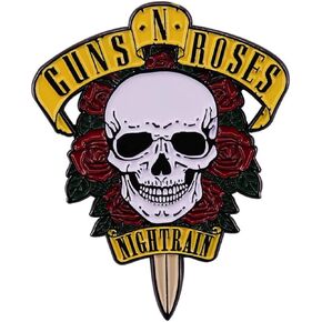 دبابيس بروش بتصميم قطار ليلي بتصميم مسدسات وورود بتصميم جمجمة، شعار فرقة روك باند، دبابيس هدايا ابداعية للمجوهرات والاكسسوارات والجاكيتات والقبعات، هدايا مجوهرات، معدن، بدون احجار كريمة, معدن, بدون in Kuwait