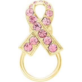 NOUMANDA Pink Crystal Ribbon Breast Cancer Awareness Magnetic Eyeglass Holder Safety Magnetic Brooch