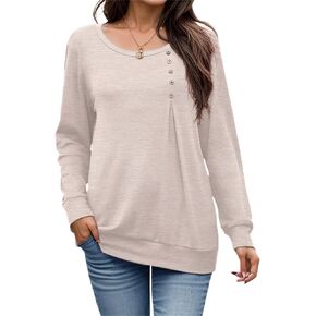 JINKESI Women's Casual Long Sleeve Tunic Tops Crew Neck Tshirt Blouses in Kuwait