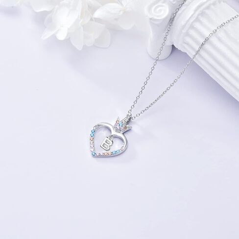 TOUPOP Christmas Gifts for Teen Girls Sterling Silver Heart Princess Crown Initial A to Z Letter Pendant Necklace for Women Girls Daughter Jewelry Birthday Anniversary Christmas Gifts in Saudi Arabia