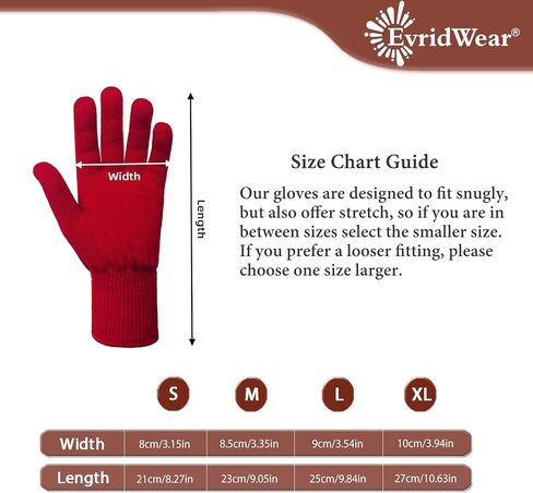 قفازات Evridwear للرجال والنساء من صوف ميرينو ببطانة دافئة بأربعة مقاسات وألوان in Kuwait