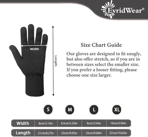 Evridwear Men Women Merino Wool String Knit Liner Warm Gloves 4 Sizes and Colors in Kuwait