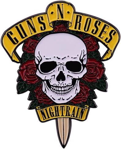 دبابيس بروش بتصميم قطار ليلي بتصميم مسدسات وورود بتصميم جمجمة، شعار فرقة روك باند، دبابيس هدايا ابداعية للمجوهرات والاكسسوارات والجاكيتات والقبعات، هدايا مجوهرات، معدن، بدون احجار كريمة, معدن, بدون in Kuwait