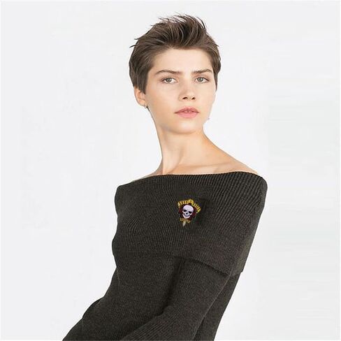 دبابيس بروش بتصميم قطار ليلي بتصميم مسدسات وورود بتصميم جمجمة، شعار فرقة روك باند، دبابيس هدايا ابداعية للمجوهرات والاكسسوارات والجاكيتات والقبعات، هدايا مجوهرات، معدن، بدون احجار كريمة, معدن, بدون in Kuwait