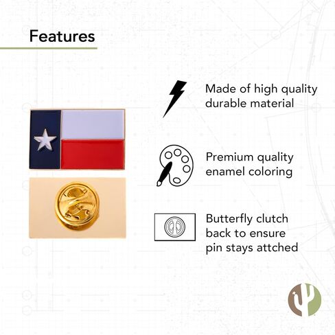 Texas TX State Flag Lapel Pin Enamel Made of Metal Souvenir Hat Men Women Patriotic Texan (Rectangle Pin) in Saudi Arabia