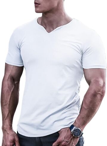 قمصان وتي شيرتات رياضية للرجال في كمال الأجسام سريعة الجفاف للعضلات، تي شيرت للتمارين الرياضية في صالة الألعاب الرياضية، بأكمام قصيرة شبكية in Kuwait