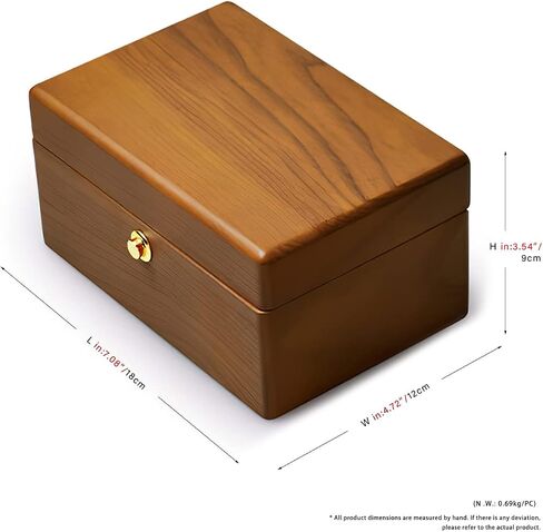 Woodten 2 طبقات خشب متين مجوهرات هدية صندوق مربع الخشب حلقة أقراط المعلقات صندوق تخزين منظم (رمادي) in Saudi Arabia