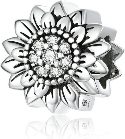 Sunflower Charm 925 Sterling Silver Sun Charm Flower Charm Love Gift Charm for Pandora Charm Bracelet in Kuwait