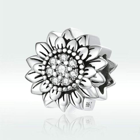 Sunflower Charm 925 Sterling Silver Sun Charm Flower Charm Love Gift Charm for Pandora Charm Bracelet in Kuwait