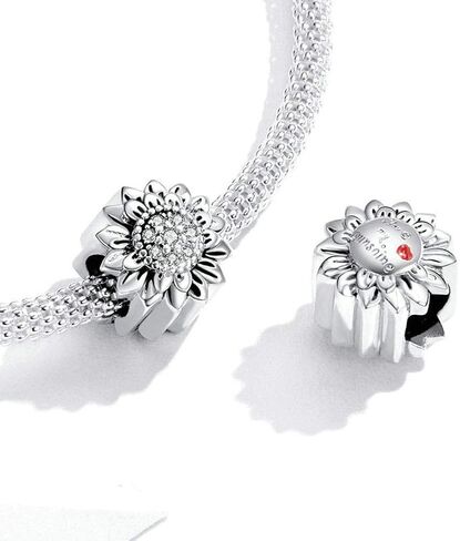 Sunflower Charm 925 Sterling Silver Sun Charm Flower Charm Love Gift Charm for Pandora Charm Bracelet in Kuwait